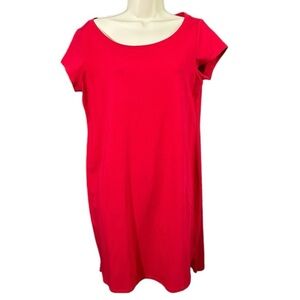 Eileen Fisher Red T Shirt Dress Cap Sleeve Petite Medium